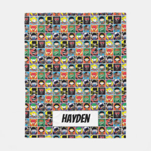 Chibi Justice League Character Pattern Fleece Blanket