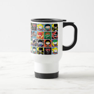 Chibi Justice League Character Pattern Travel Mug