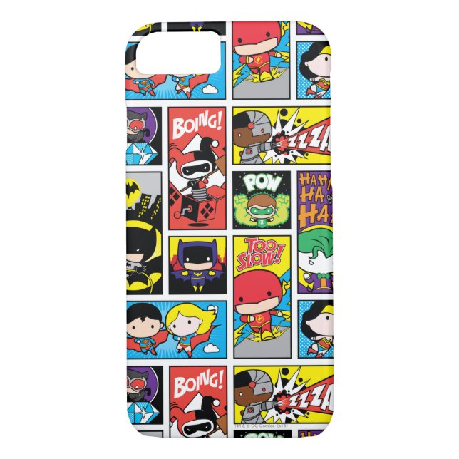 Chibi Justice League Compilation Pattern Case-Mate iPhone Case (Back)