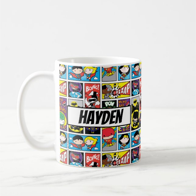 Chibi Justice League Compilation Pattern Coffee Mug (Left)