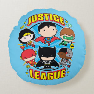 Chibi Justice League Group Round Pillow