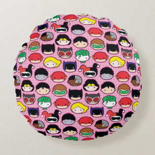 Chibi Justice League Head Pattern Round Pillow