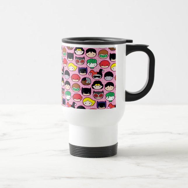 Chibi Justice League Head Pattern Travel Mug (Right)