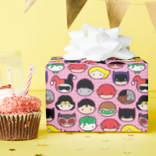 Chibi Justice League Head Pattern Wrapping Paper