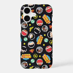 Chibi Justice League Heroes and Logos Pattern