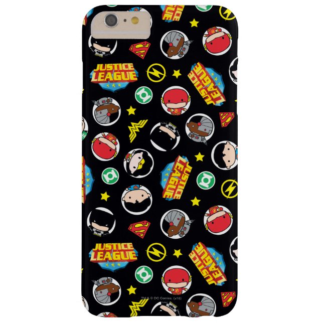 Chibi Justice League Heroes and Logos Pattern Case-Mate iPhone Case (Back)