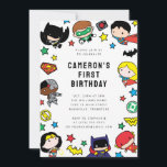 Chibi Justice League Kids Birthday Invitation<br><div class="desc">Invite all your family and friends to your child's Birthday with these Chibi Justice League invitations. Personalize by adding all your party details!</div>