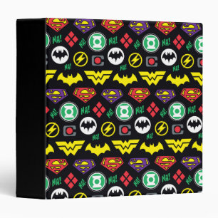 Chibi Justice League Logo Pattern Binder
