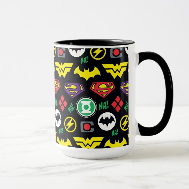 Chibi Justice League Logo Pattern Mug (Right)