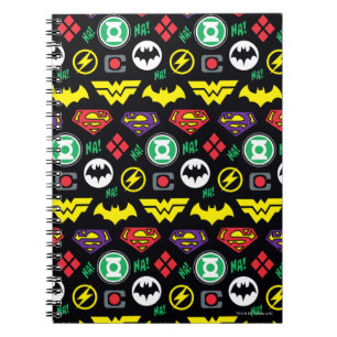 Chibi Justice League Logo Pattern Notebook