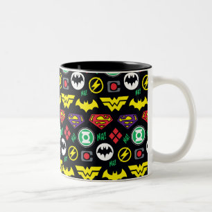 Chibi Justice League Logo Pattern Two-Tone Coffee Mug