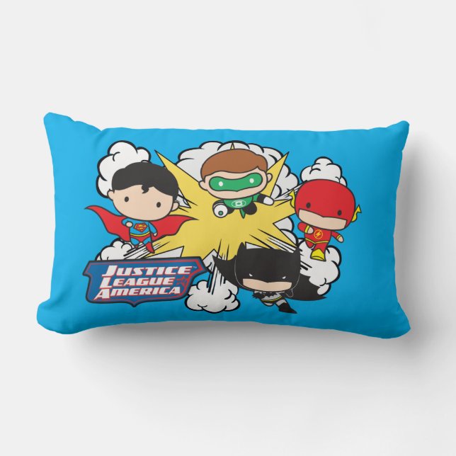 Chibi Justice League of America Explosion Lumbar Pillow (Front)