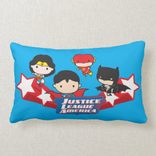 Chibi Justice League of America Stars Lumbar Pillow
