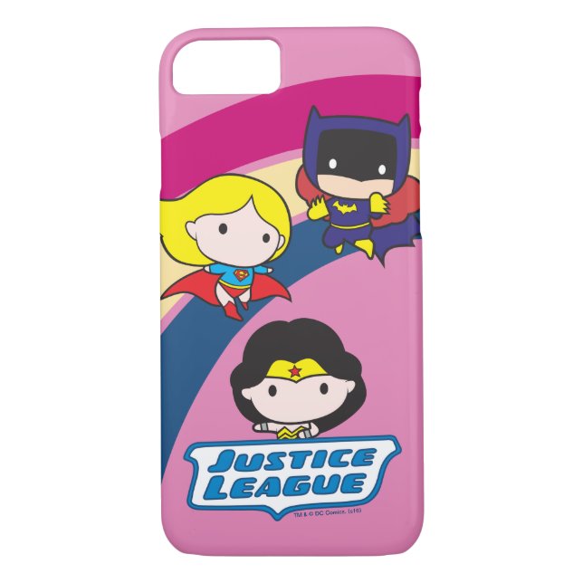 Chibi Justice League Rainbow Case-Mate iPhone Case (Back)