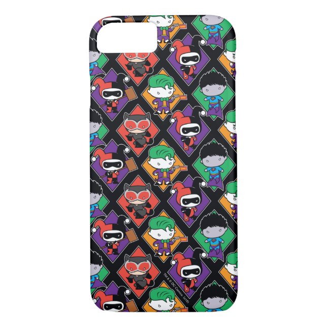 Chibi Justice League Villain Pattern Case-Mate iPhone Case (Back)