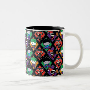 Chibi Justice League Villain Pattern Two-Tone Coffee Mug