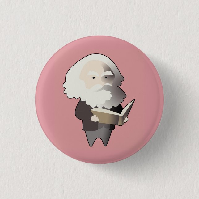 Chibi Karl Marx 1 Inch Round Button (Front)