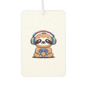Chibi Kawaii Sloth Gamer � Cute Funny Animal with  Air Freshener