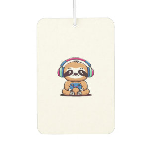 Chibi Kawaii Sloth Gamer � Cute Funny Animal with  Air Freshener