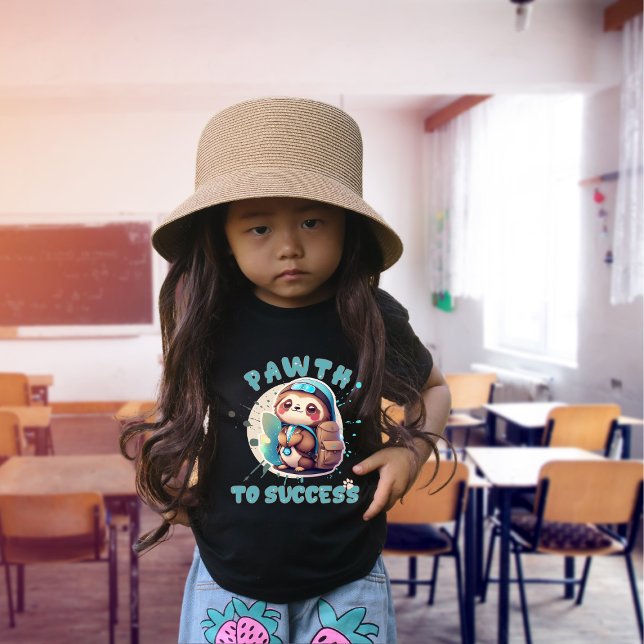 Chibi Kawaii Sloth Name School Year on Back T-Shirt (Creator Uploaded)