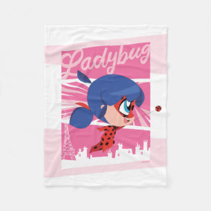 Chibi Ladybug in Paris Fleece Blanket