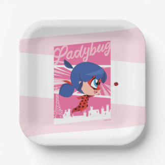 Chibi Ladybug in Paris Paper Plate