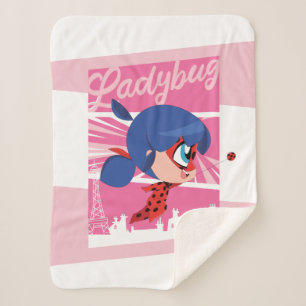 Chibi Ladybug in Paris Sherpa Blanket