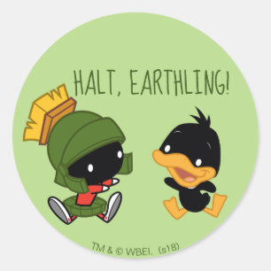 Chibi MARVIN THE MARTIAN™ & DAFFY DUCK™ Classic Round Sticker
