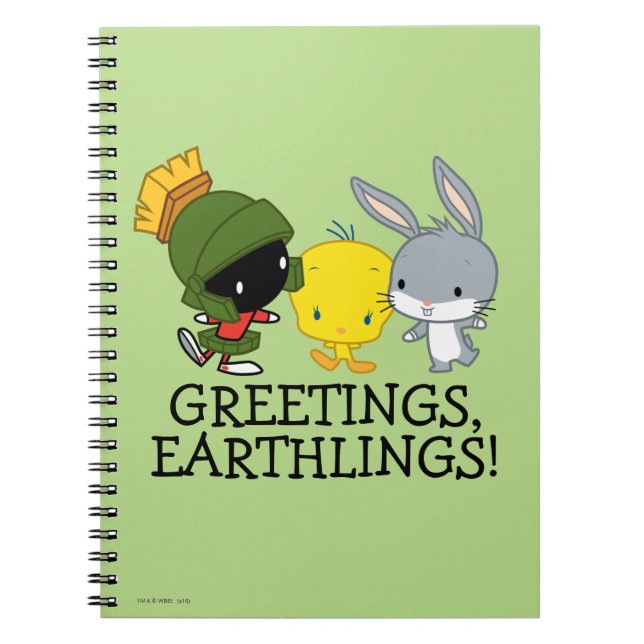 Chibi MARVIN THE MARTIAN™, TWEETY™, & BUGS BUNNY™ Notebook (Front)