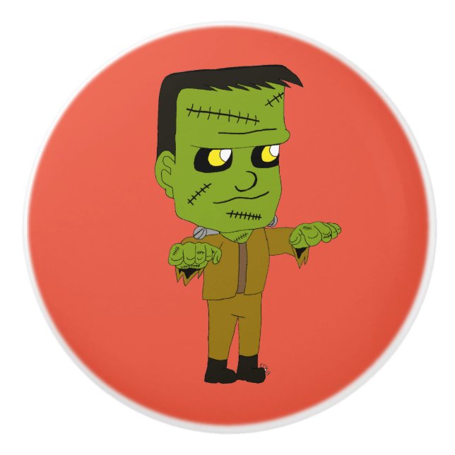 chibi  monster  ceramic knob (Front)