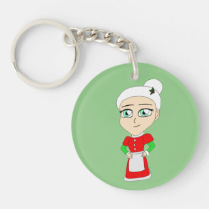 chibi mrs. claus keychain