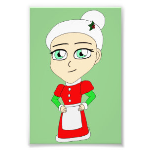 chibi mrs. claus  photo print