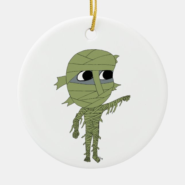 chibi mummy   ceramic ornament (Front)