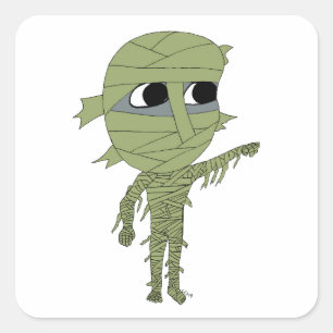chibi mummy    square sticker