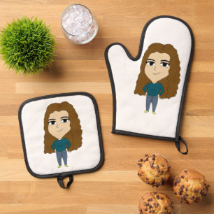 chibi oven mitt & pot holder set