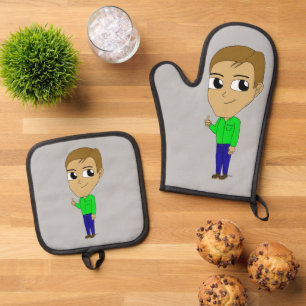 chibi oven mitt & pot holder set