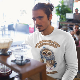 Chibi Owl Drinking Hot Chocolate Sweatshirt