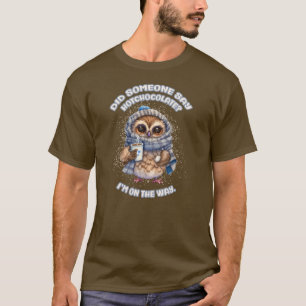 Chibi Owl Drinking Hot Chocolate T-Shirt