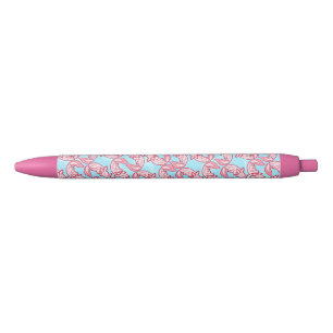 Chibi pink Axolotl pattern Chido Black Ink Pen
