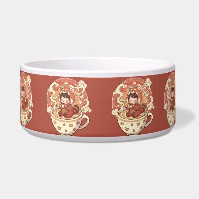 Chibi Red Panda Brew Heat Resistant Oven Mitt (Front)