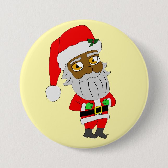 Chibi Santa 3 Inch Round Button (Front)