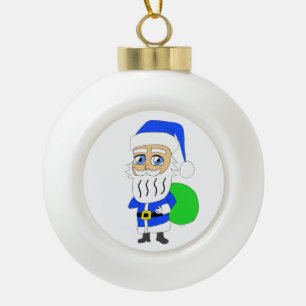 chibi Santa Claus       Ceramic Ball Christmas Ornament