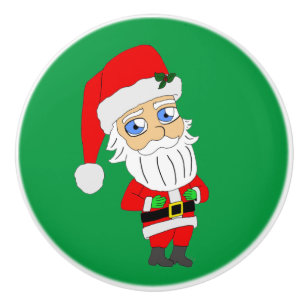 chibi santa claus ceramic knob