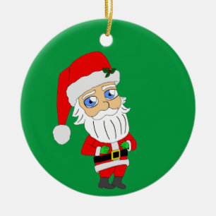 chibi santa claus  ceramic ornament