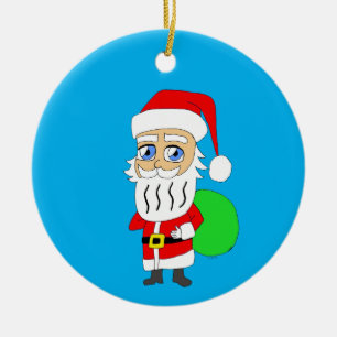 Chibi Santa Claus Ceramic Ornament