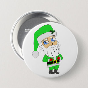 Chibi Santa green suit 3 Inch Round Button