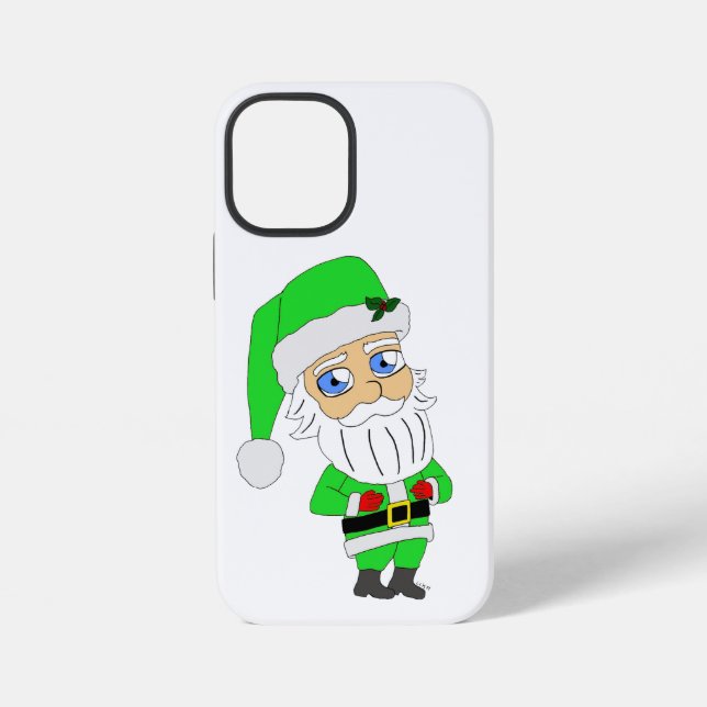 Chibi Santa green suit iPhone Case (Back)