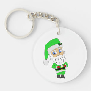 Chibi Santa green suit Keychain