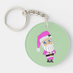 Chibi Santa pink suit Keychain