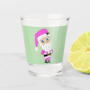 Chibi Santa pink suit Shot Glass